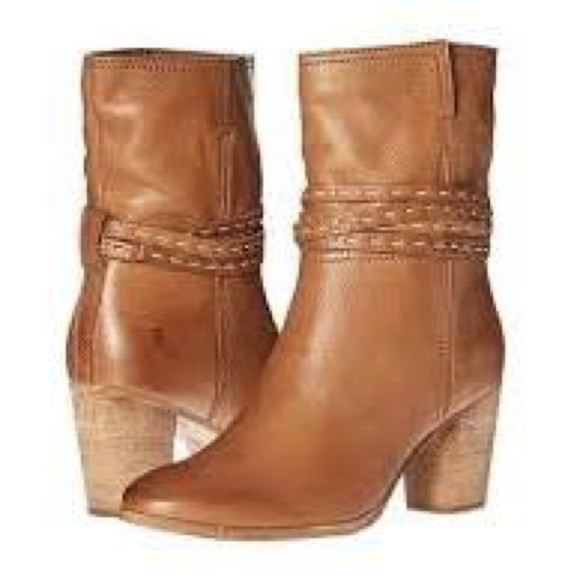 Frye Shoes - Frye Womens Naomi Pickstitch Mid Boots Leather Whiskey